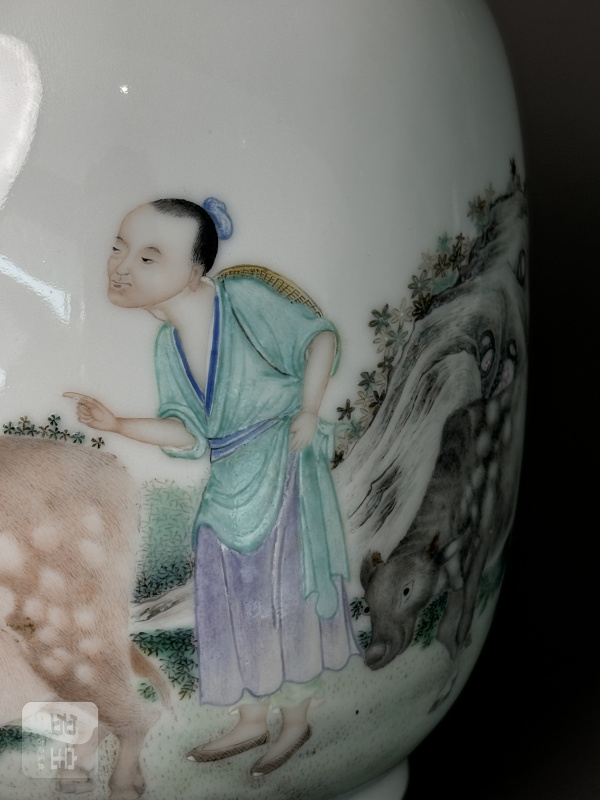 民国 珐琅彩牧牛图诗文瓶 - 图19